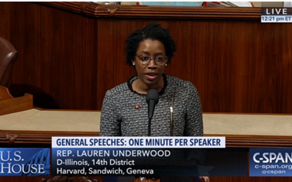 Rep. Underwood giving a floor speech